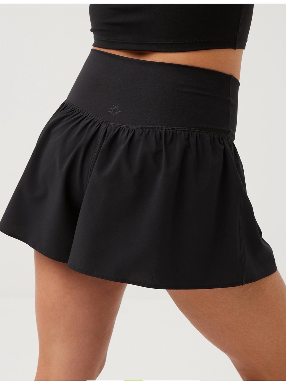 aerie Black Athletic Skort with High Waist